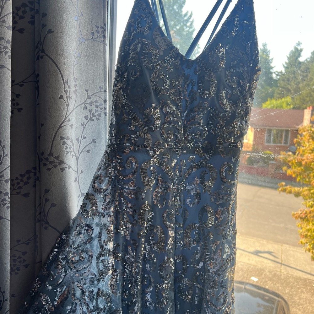 Stunning Navy Sequin Gown